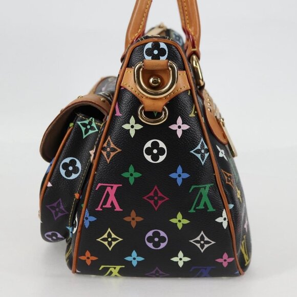 LOUIS VUITTON Monogram Multicolor Rita Tote Bag Black M40126 LV Auth 121294V - Picture 4 of 16